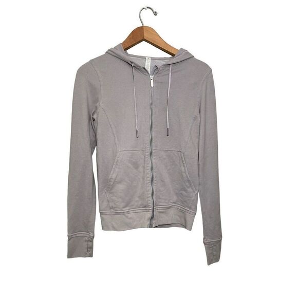 lululemon athletica Tops - Lululemon Press Pause Jacket Women’s Size 4 W4ASAS Hooded Full Zip Lavender Gray